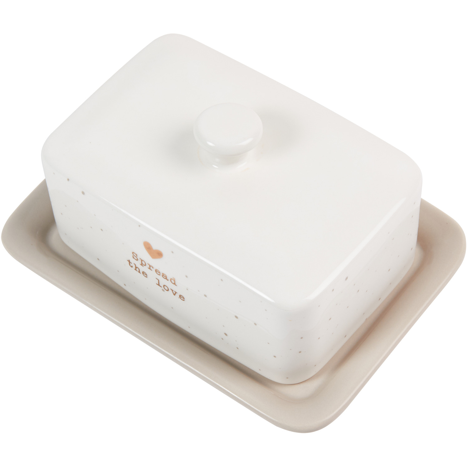 Gold Heart Butter Dish Image 4