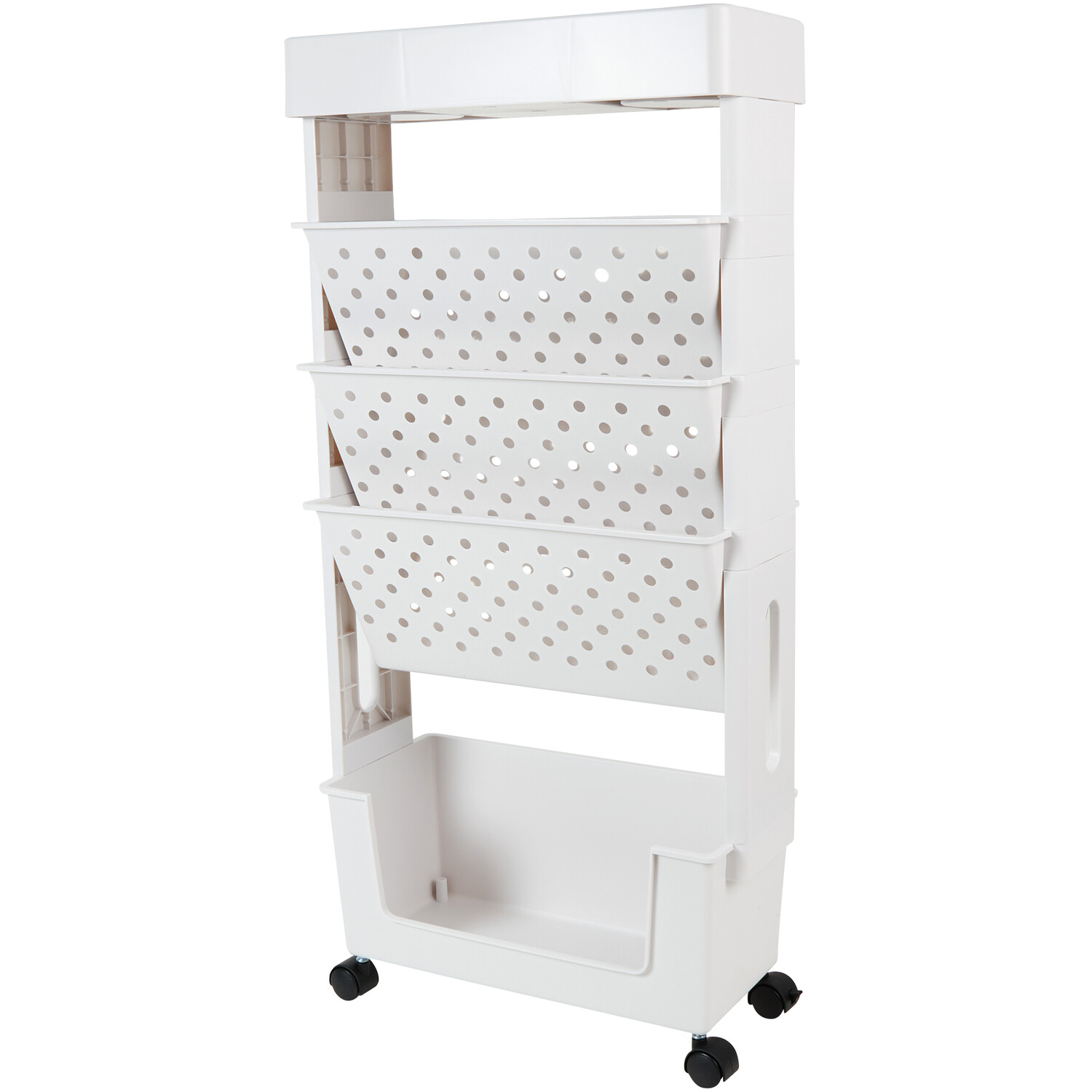 Storage Organiser With Wheels - White Image 3