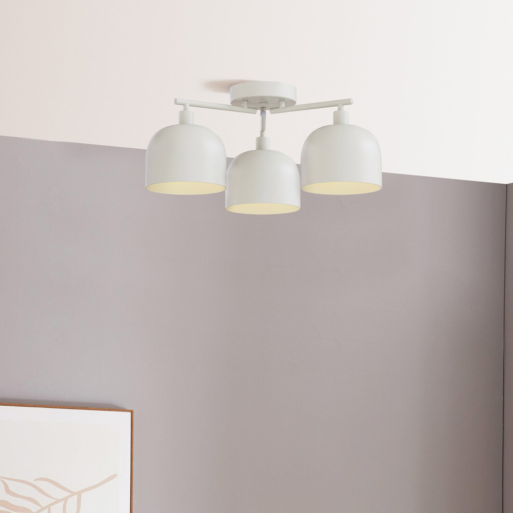 Ace 3 Light Ceiling Fitting Cream Image 6