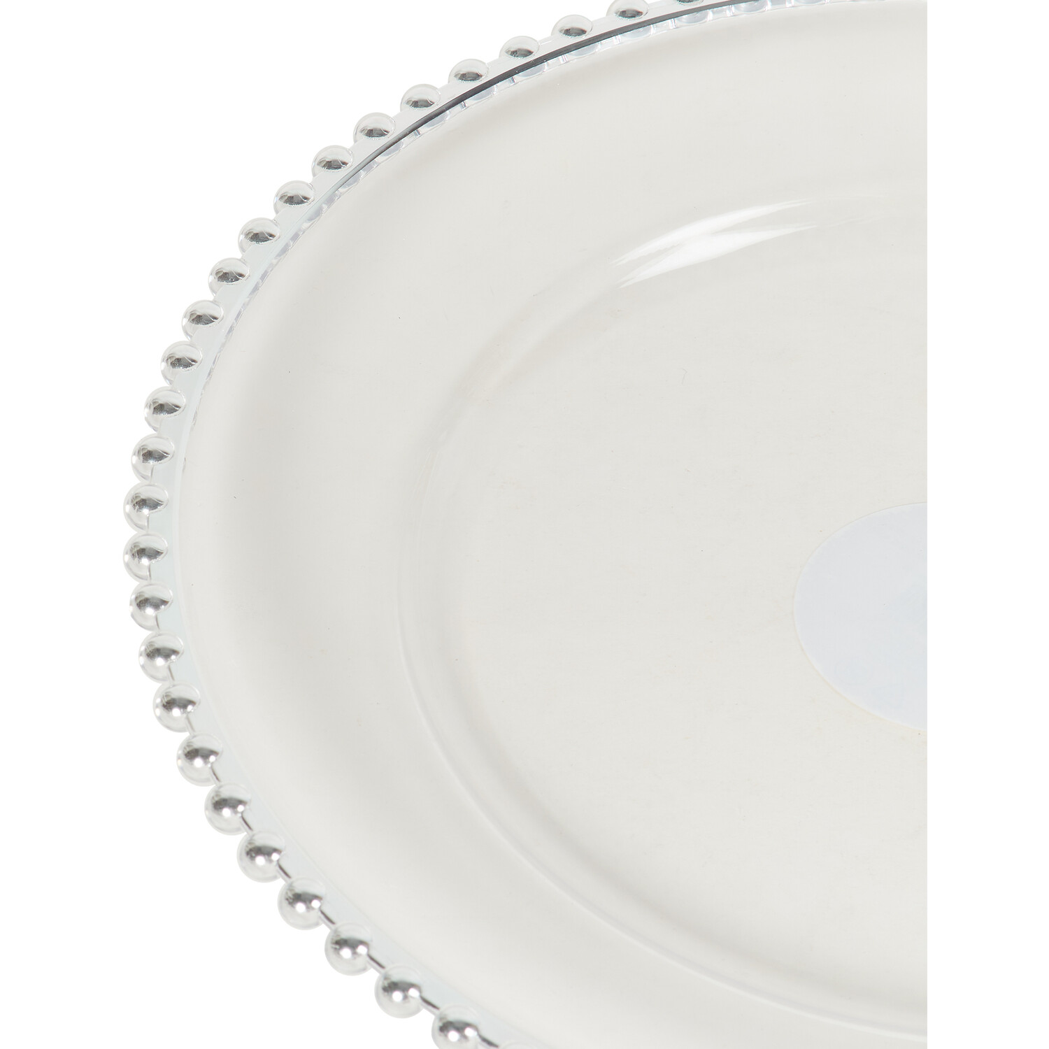 13" Charger Plate with Metallic Rim - Silver Image 3