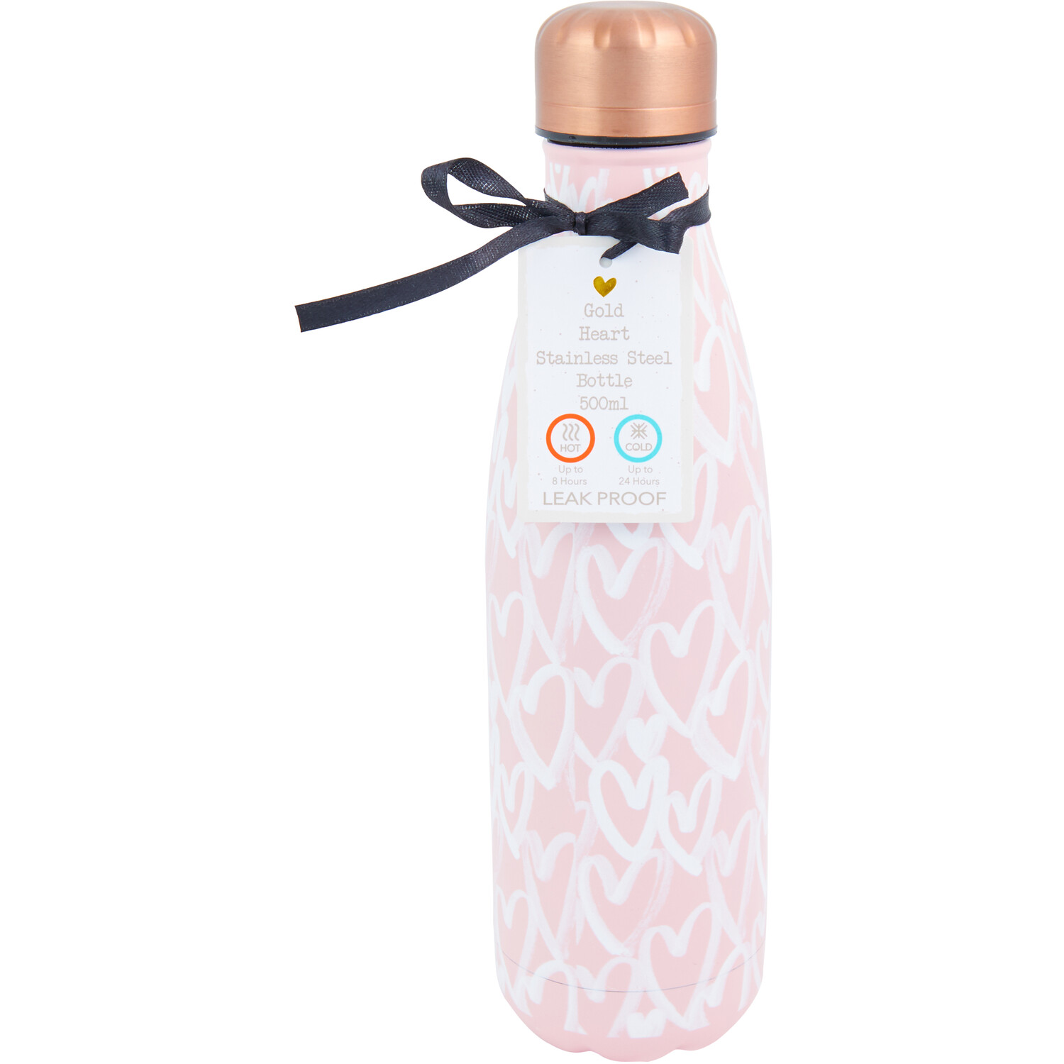 Gold Heart Stainless Steel Bottle 500ml Image 2