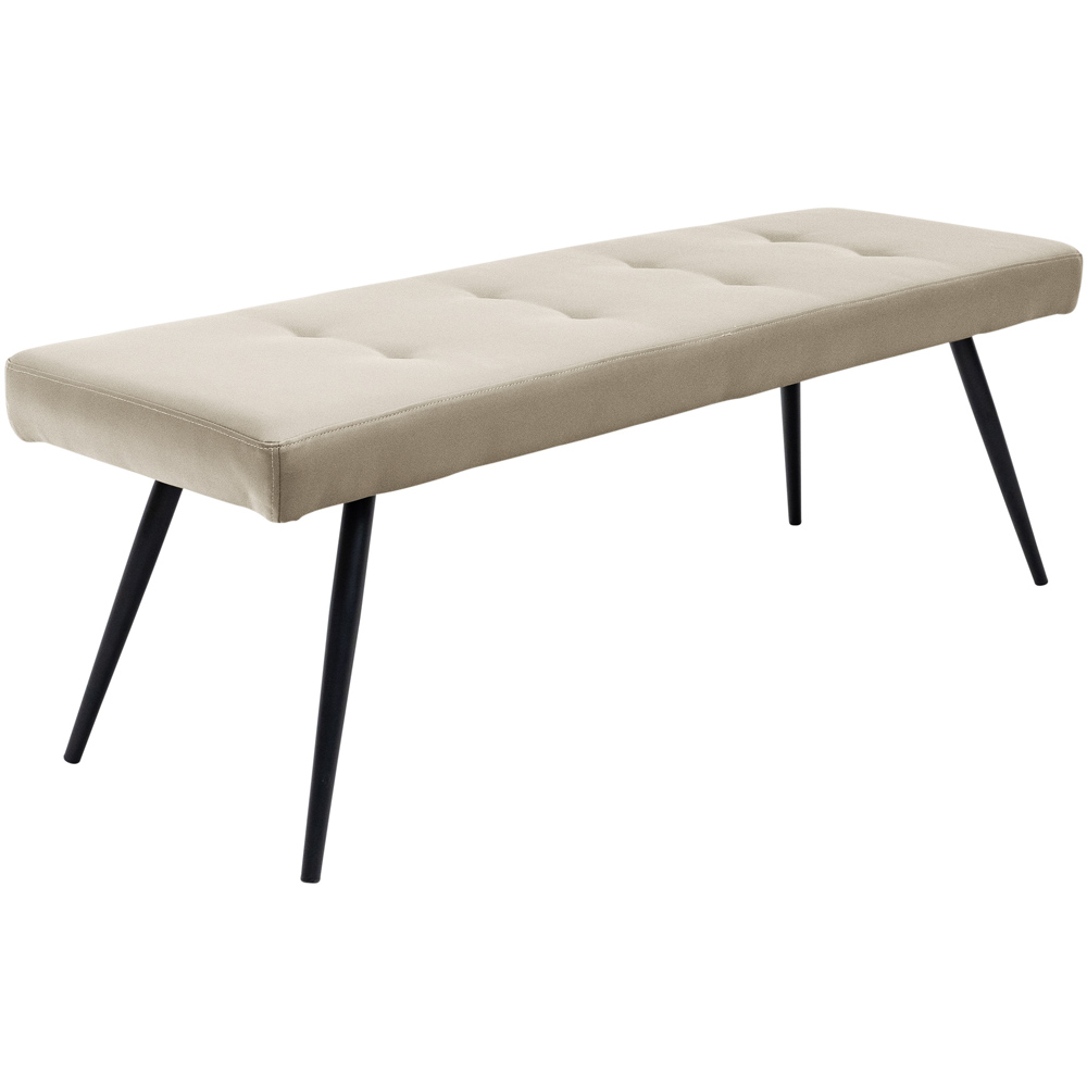 WF Davis Stone PU Faux Leather Tufted 2 Seater Bench Image 2