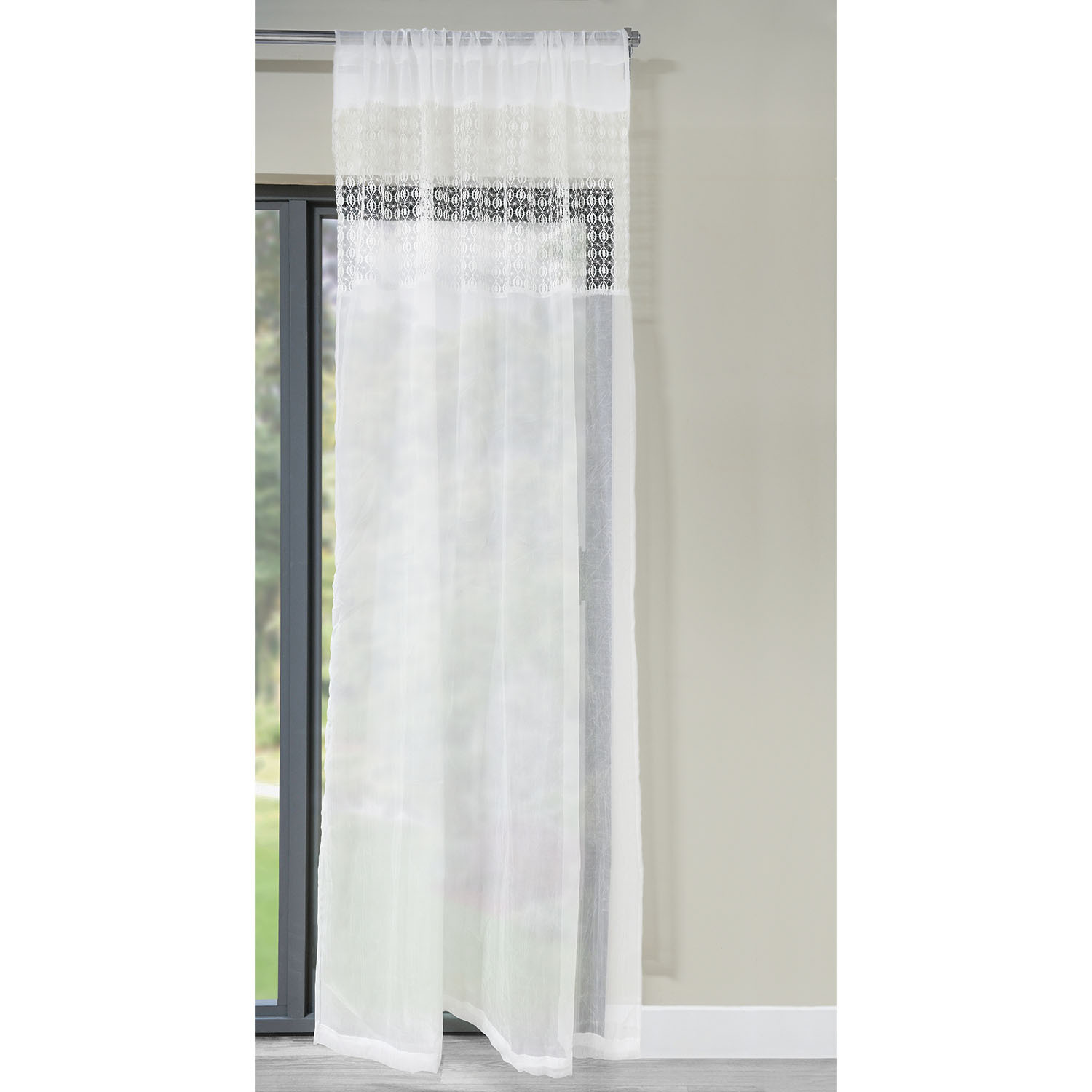 Esther Lace Voile Curtain - White Image 2