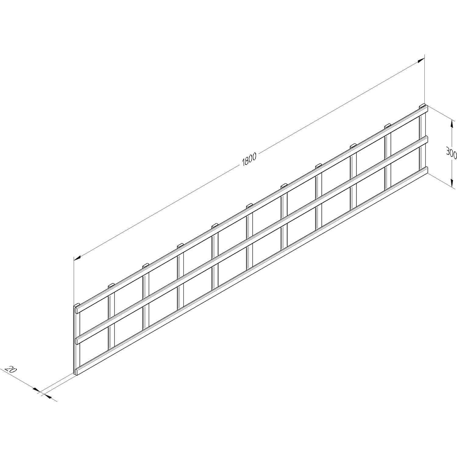 Planed Trellis - 1ft Image 4