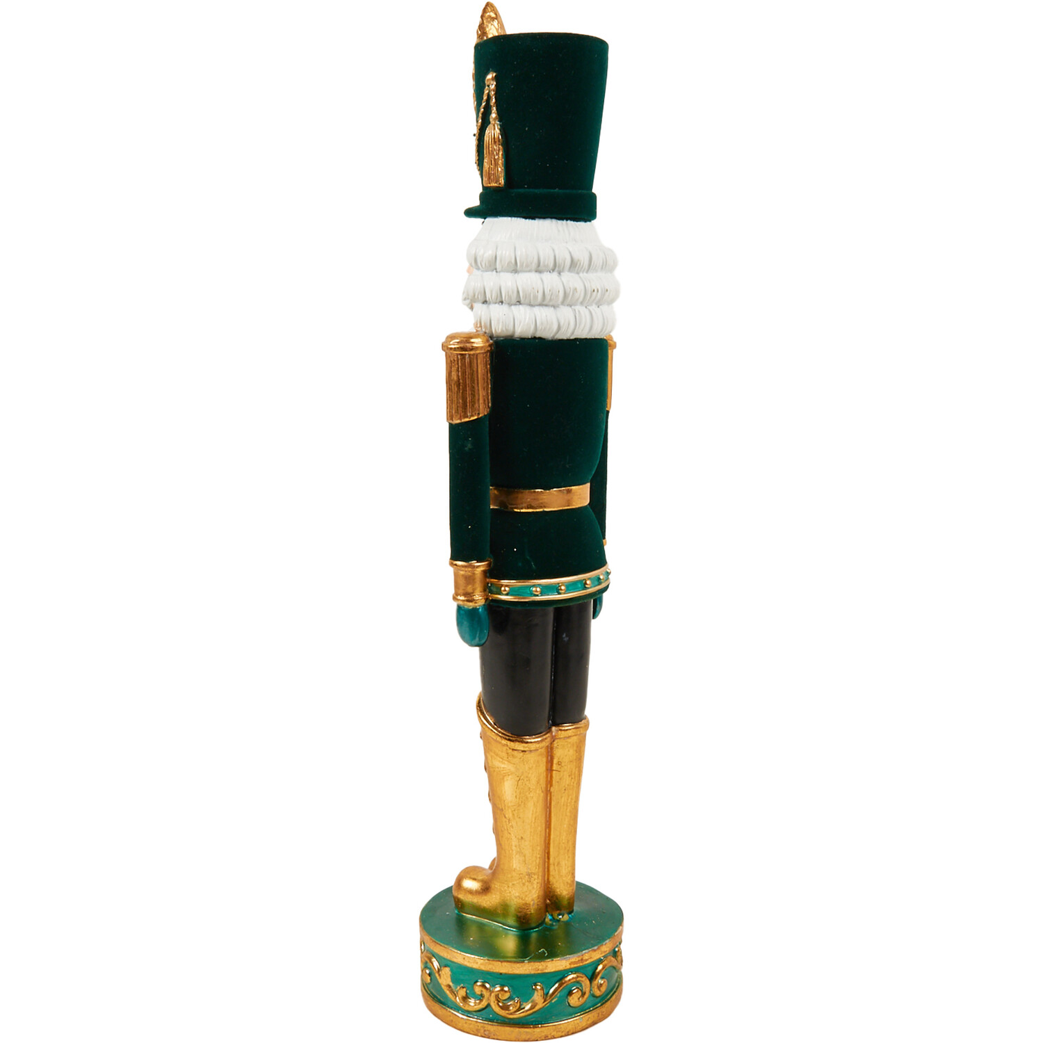 Flocked Nutcracker Emerald and Gold Image 3