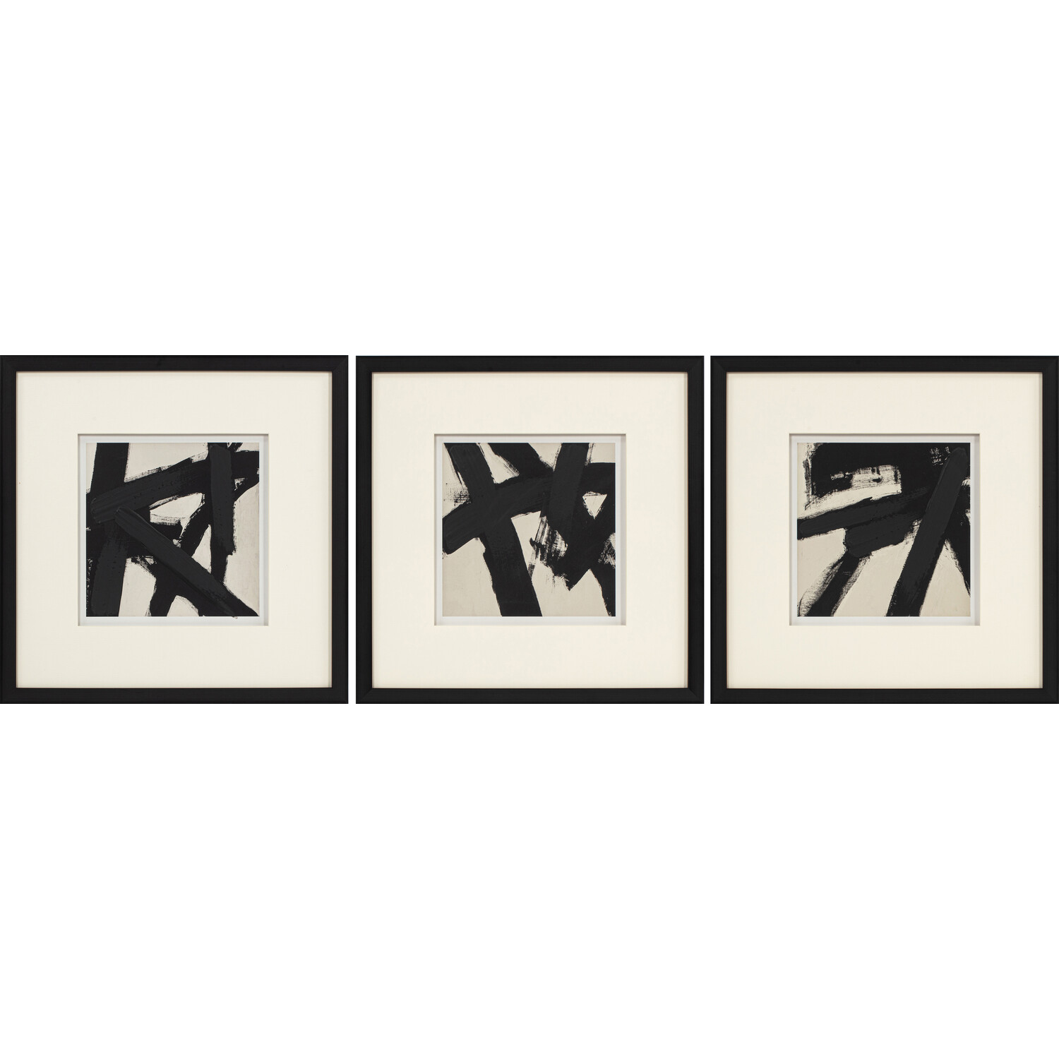 Set of 3 Zen Framed Art Black Image 1