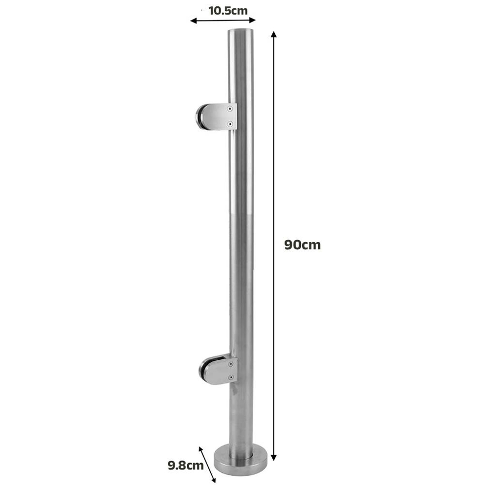 MonsterShop Stainless Steel End Post Balustrade 90cm Image 5