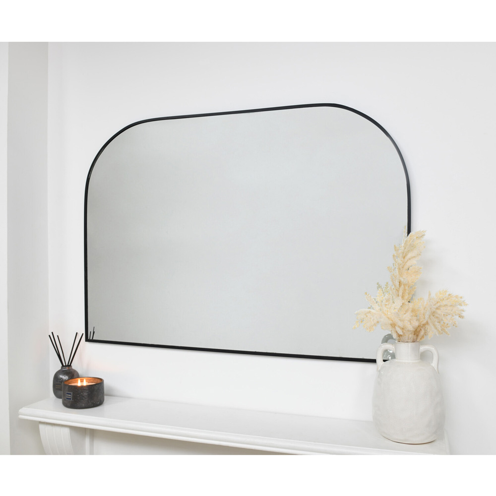 Black Arch Over Mantle Mirror 70 x 100cm Image 2