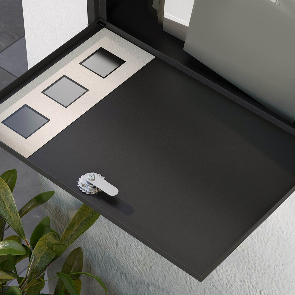 HOMCOM Wall Mounted Letterbox Mailbox with Windows and Keys Easy to Install Image 7