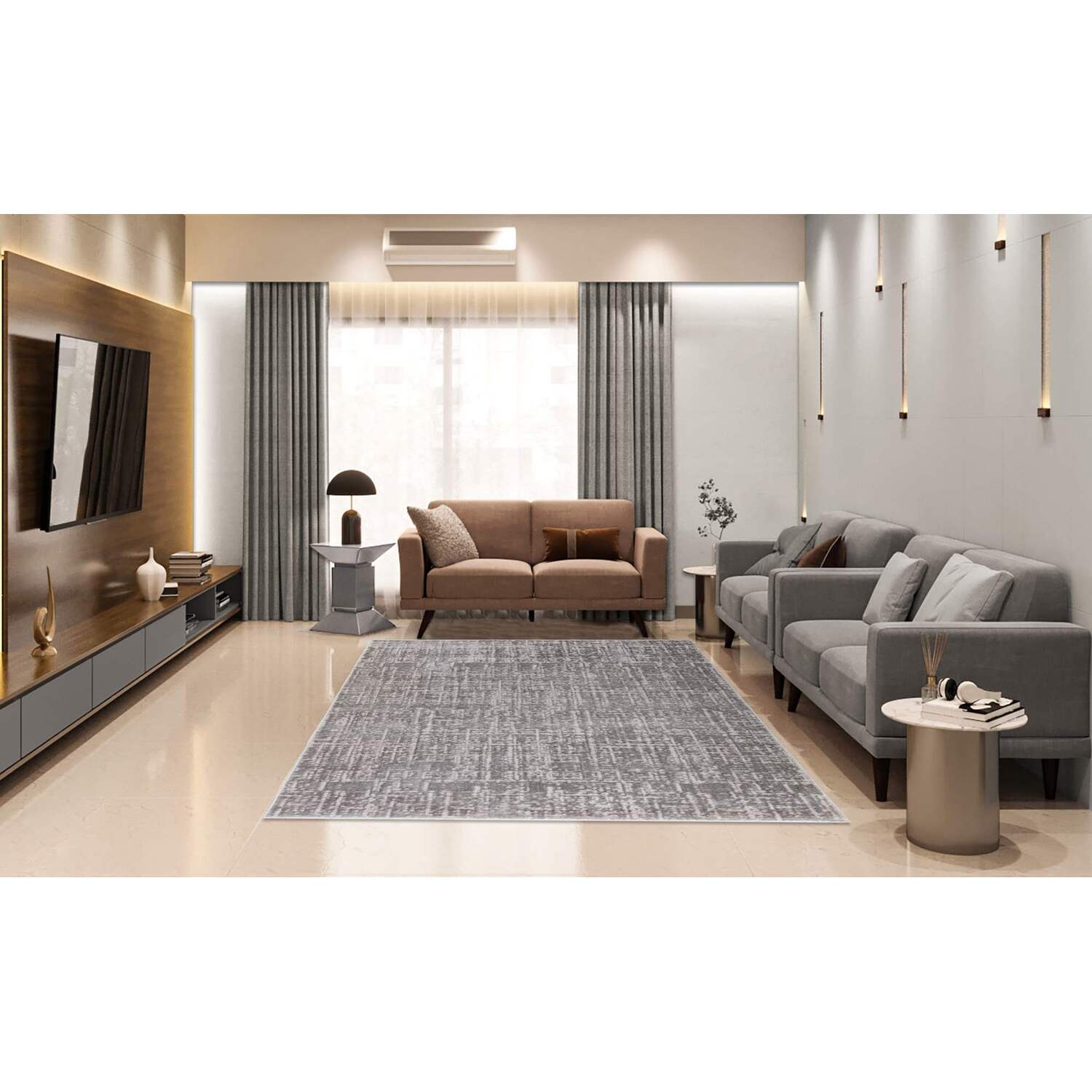 Eden Textured Rug - Grey / 120cm Image 3