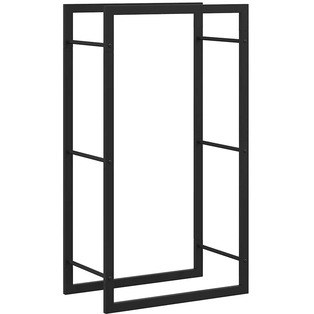 Walplus Matt Black Firewood Log Holder 50 x 28 x 94cm Image 2