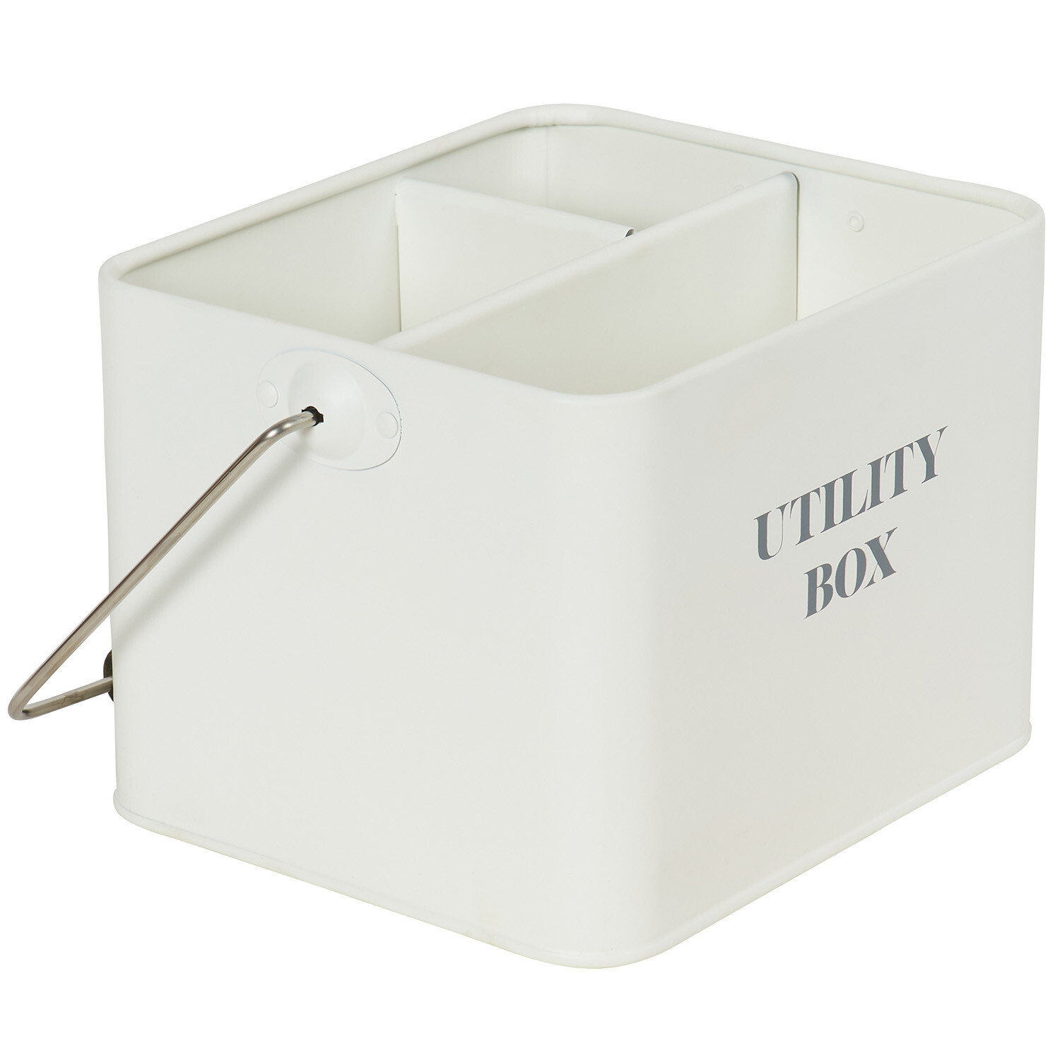 Sanctuary Utility Caddy with Dark Wood Handle - White Image 3