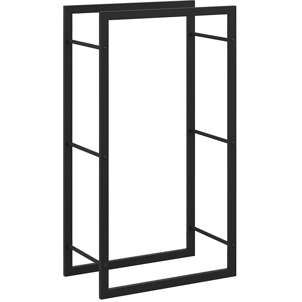 Walplus Matt Black Firewood Log Holder 50 x 28 x 94cm Image 7
