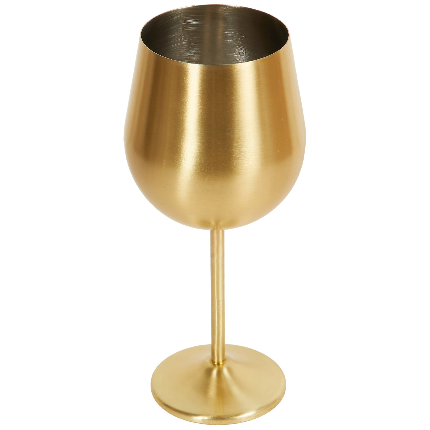 Brushed Gold Wine Glass - Gold Image 2