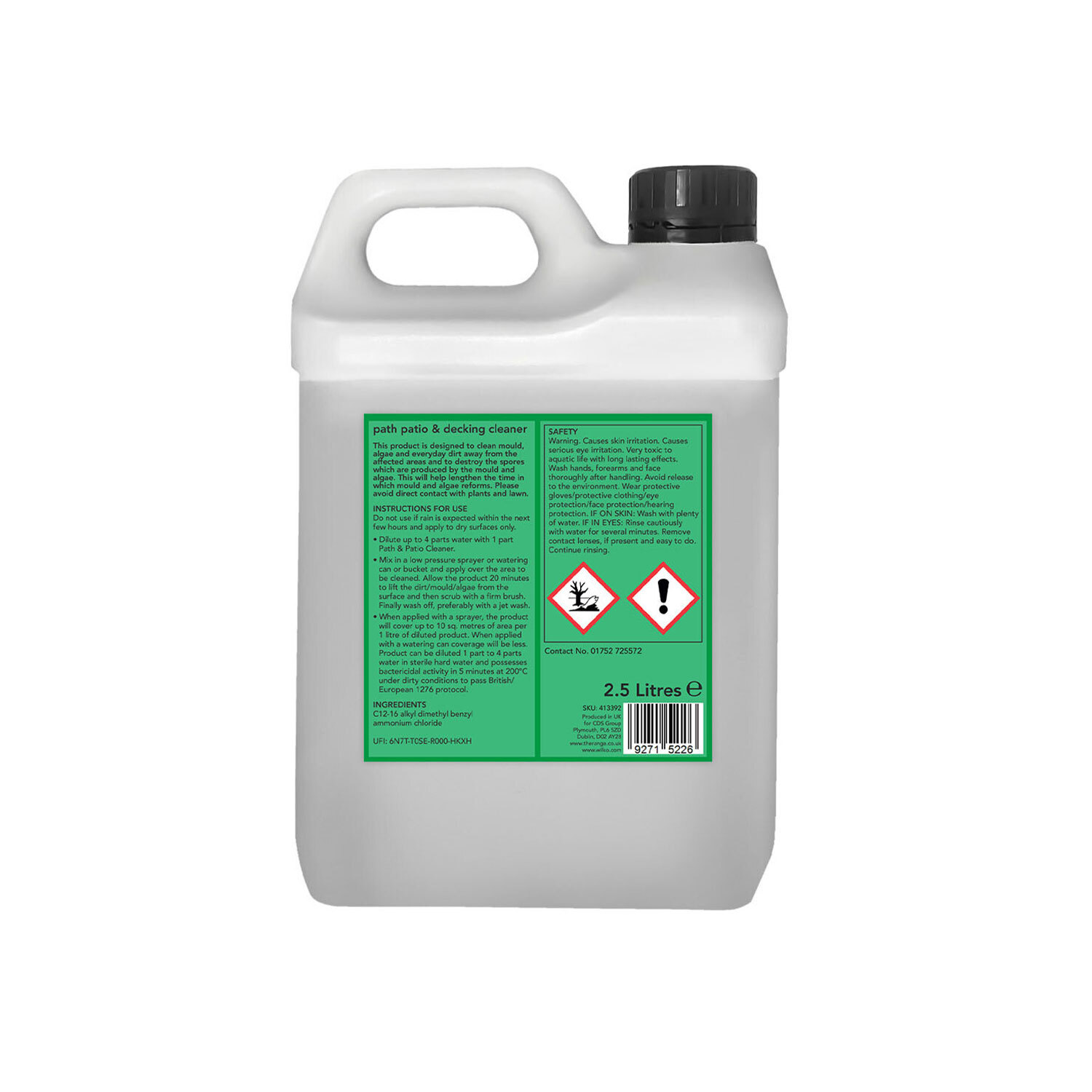 wilko Path Patio and Decking Cleaner 2.5L - White Image 2