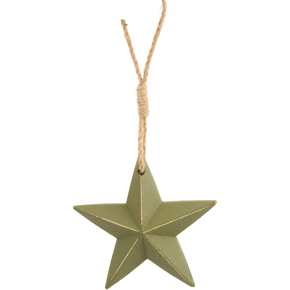 Wooden Green Star Green Image 3