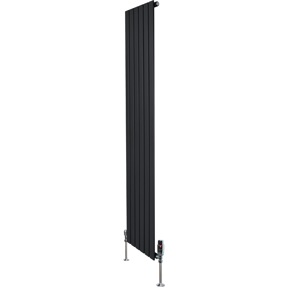 MonsterShop Flat Black Single Column Radiator and Valves 1800 x 420mm Image 3