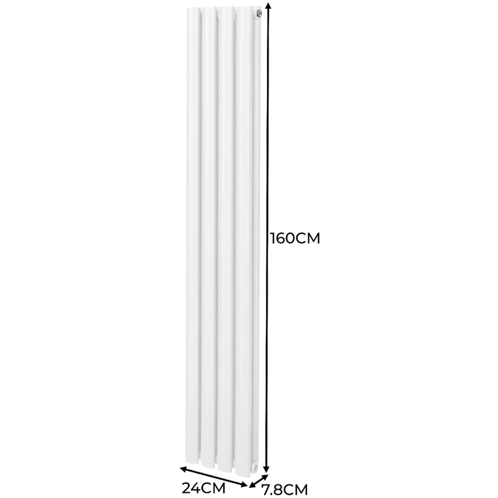 Monster Shop 2797BTU White Oval Column Radiator 1600 x 240mm Image 6