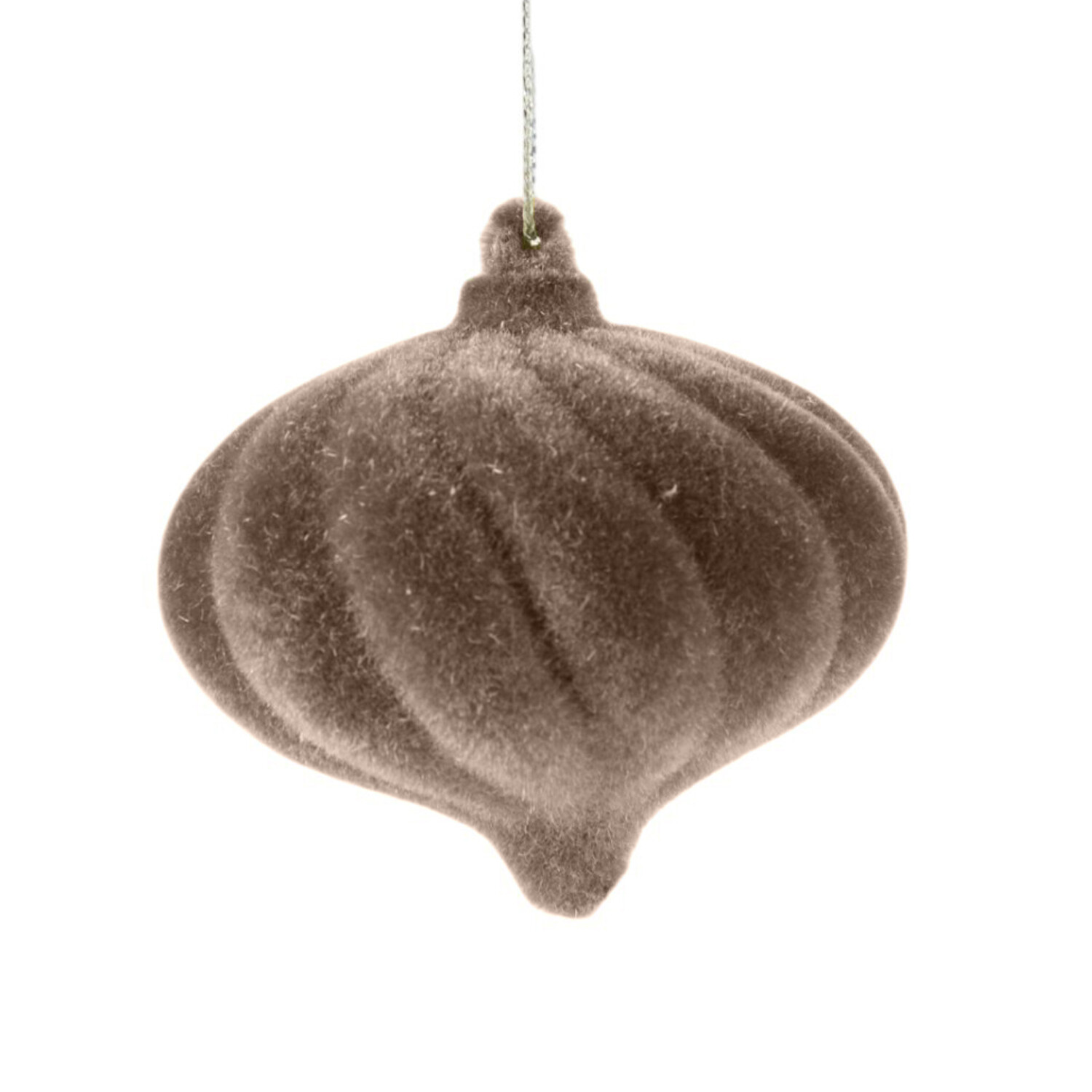 Set of 2 Flocked Onion Baubles Image 5