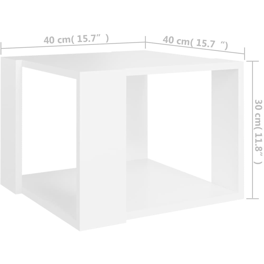 Walplus 2-Tier White Square Coffee Table Image 5