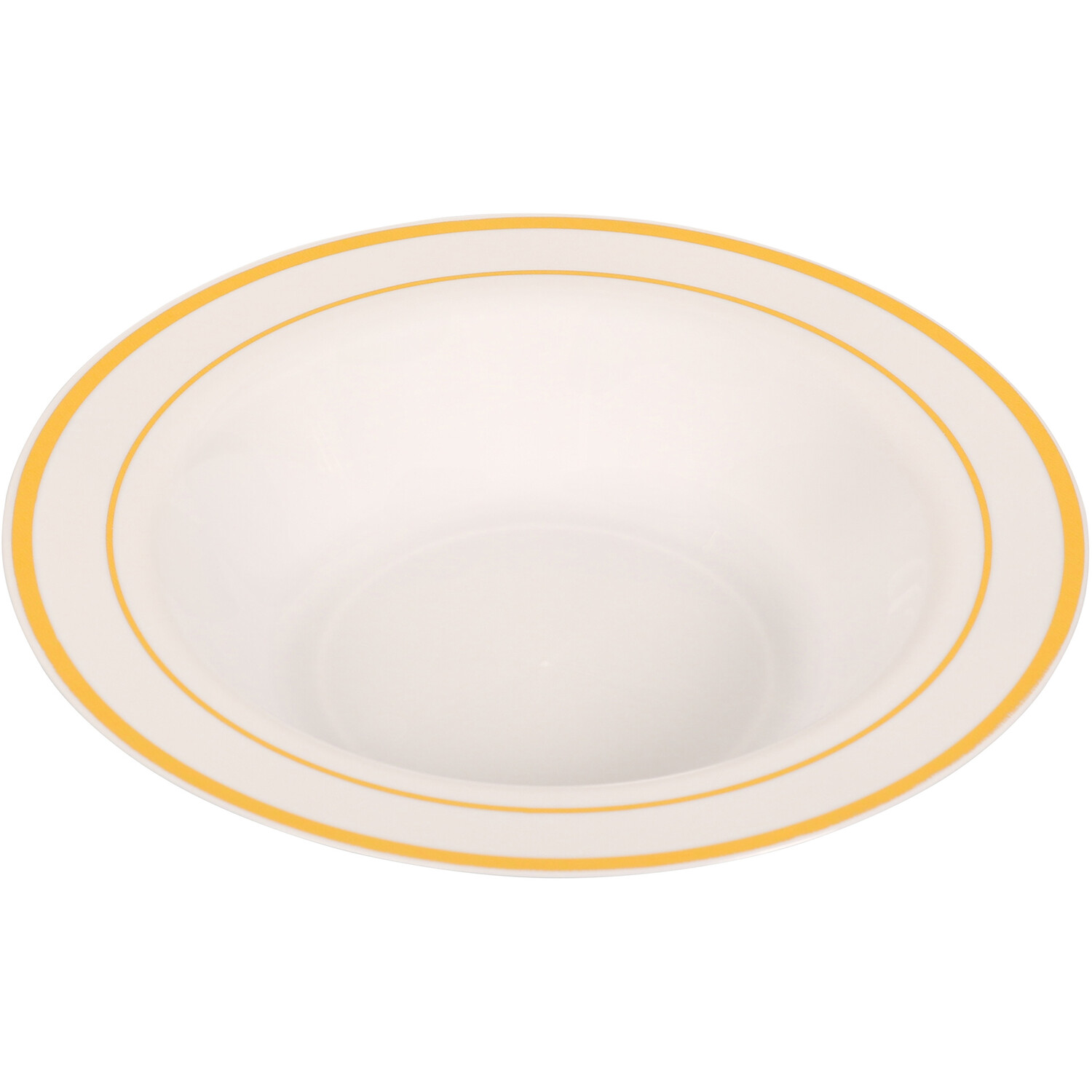 Pack of 8 Gold Rim Plastic Bowls - Gold Image 2