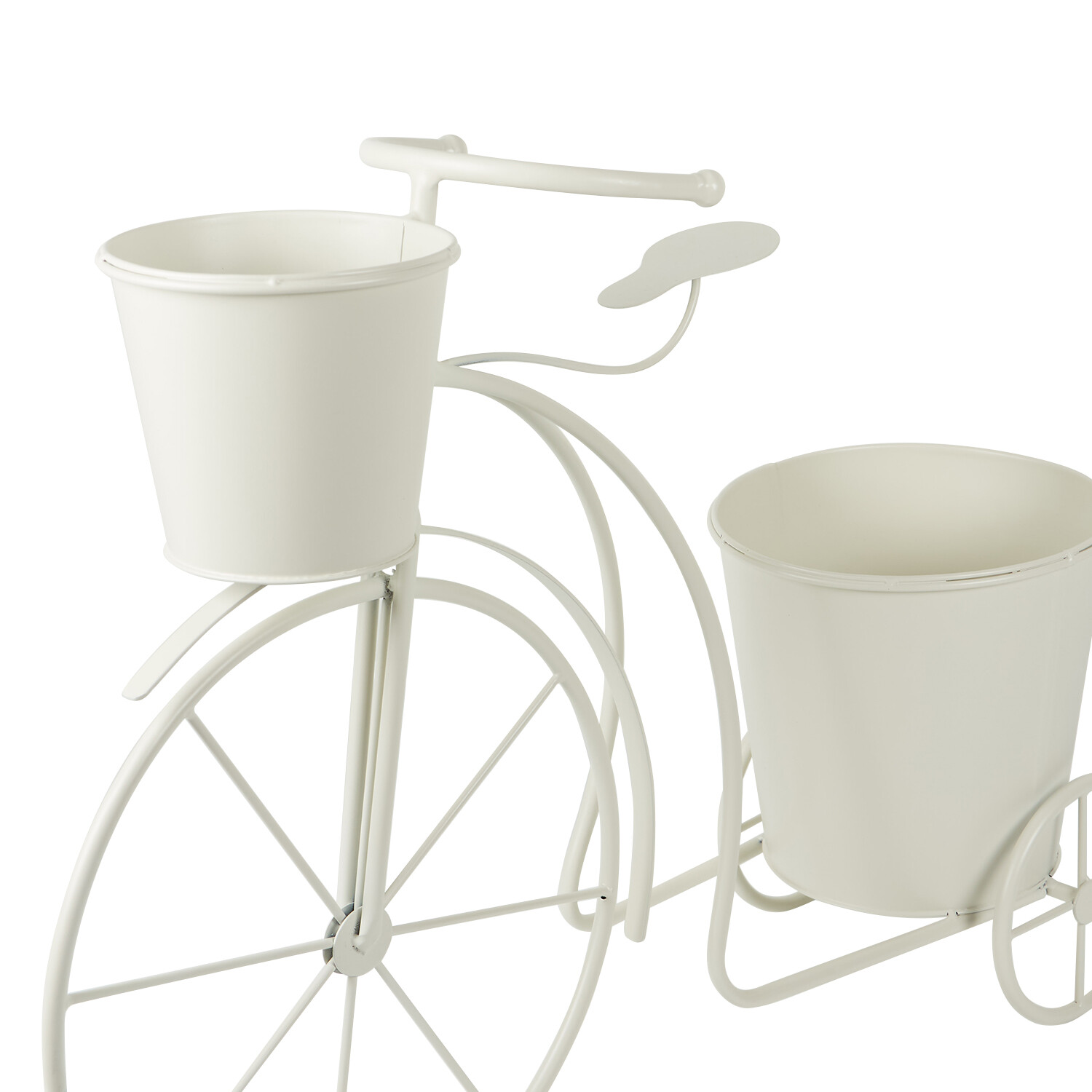 White Bicycle Flower Planter - White Image 4