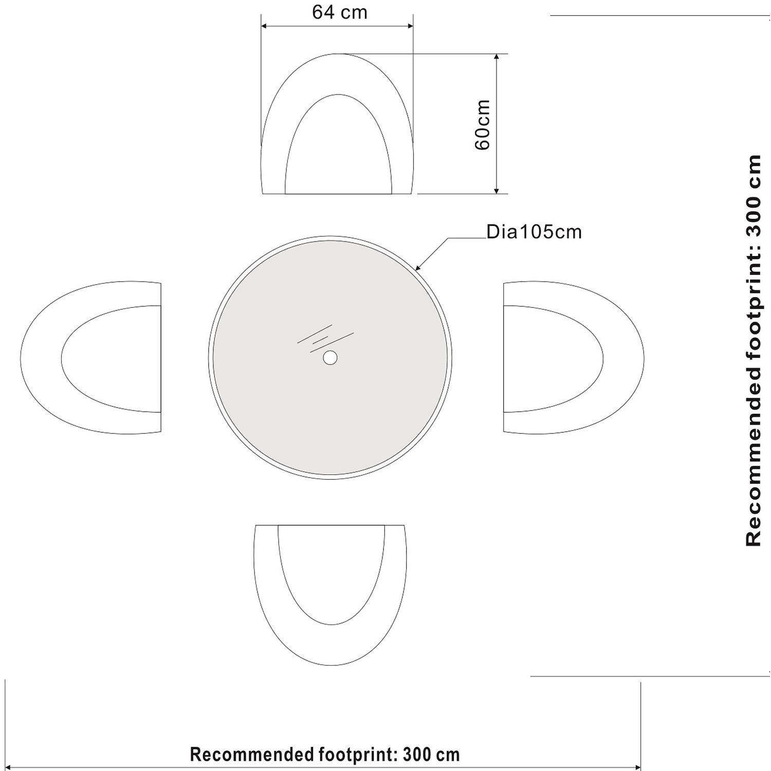 Malay Deluxe Outdoor Essentials Padstow Round Outdoor Table Black Image 3