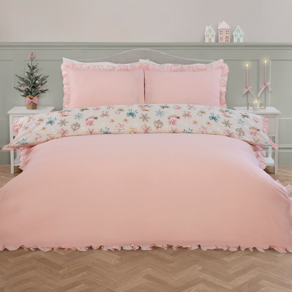 Christmas Vintage Duvet Set - Pink / Superking Image 2