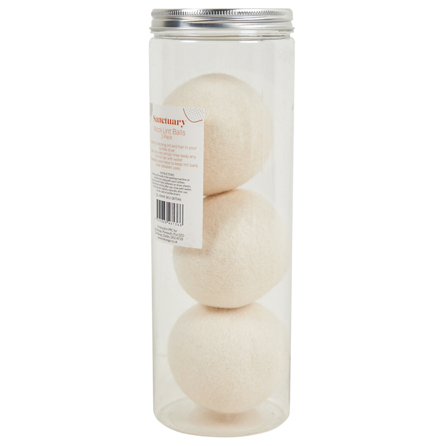 Pack of 3 Wool Lint Balls - White Image 2