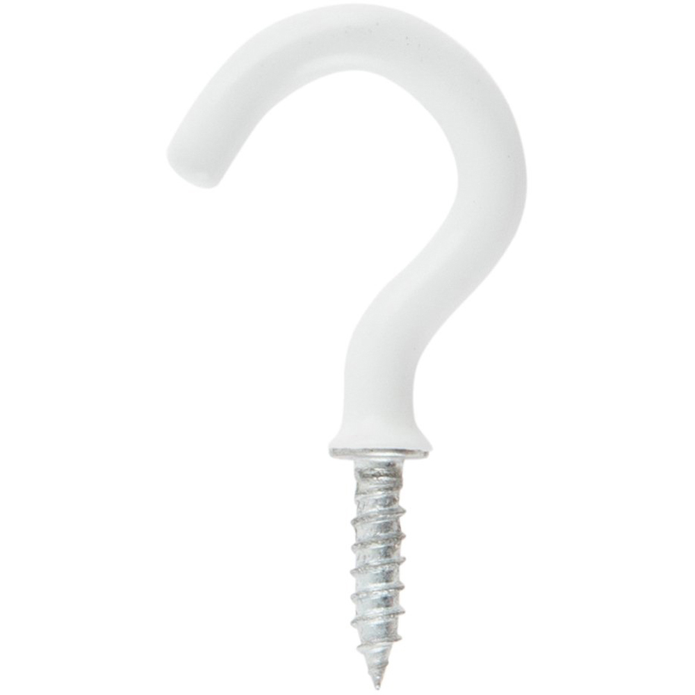 Hiatt 25mm White Shouldered Cup Hook 12 Pack Image 2
