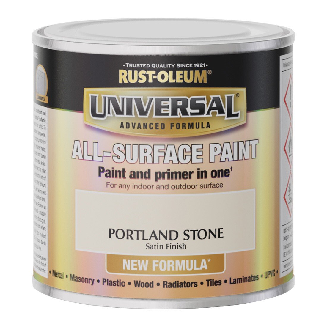 Rust-Oleum Universal All Surface Portland Stone Satin 250ml Image 2