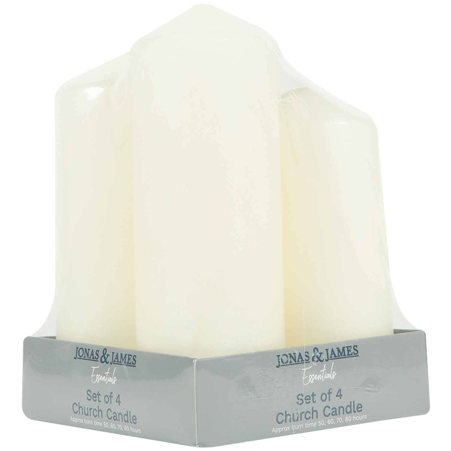 Set of 4 White Church Candles White Image 2