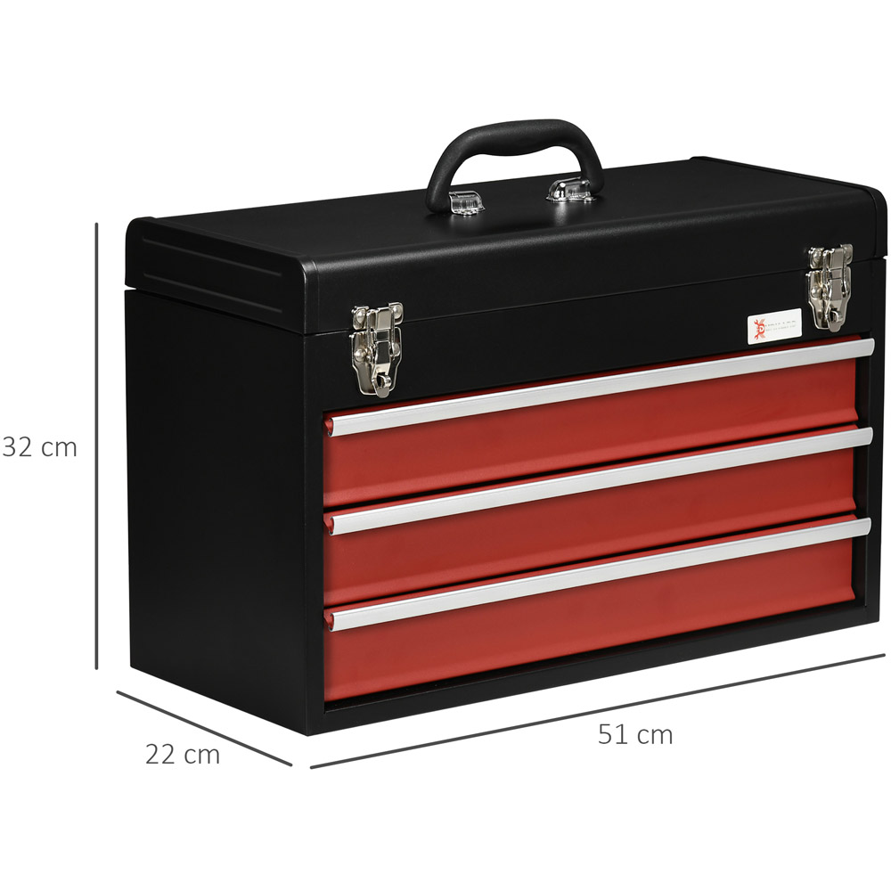 DURHAND 3 Drawer Black Tool Chest Image 7