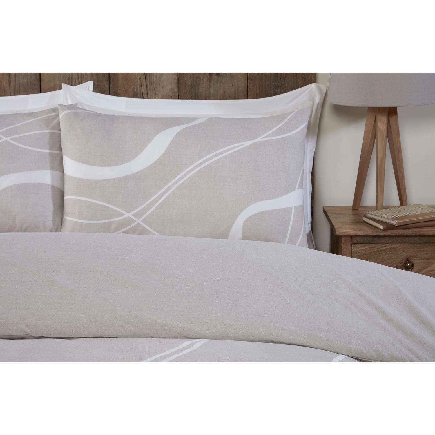 Highgate Abstract Duvet Cover and Pillowcase Set - Natural / King Image 2