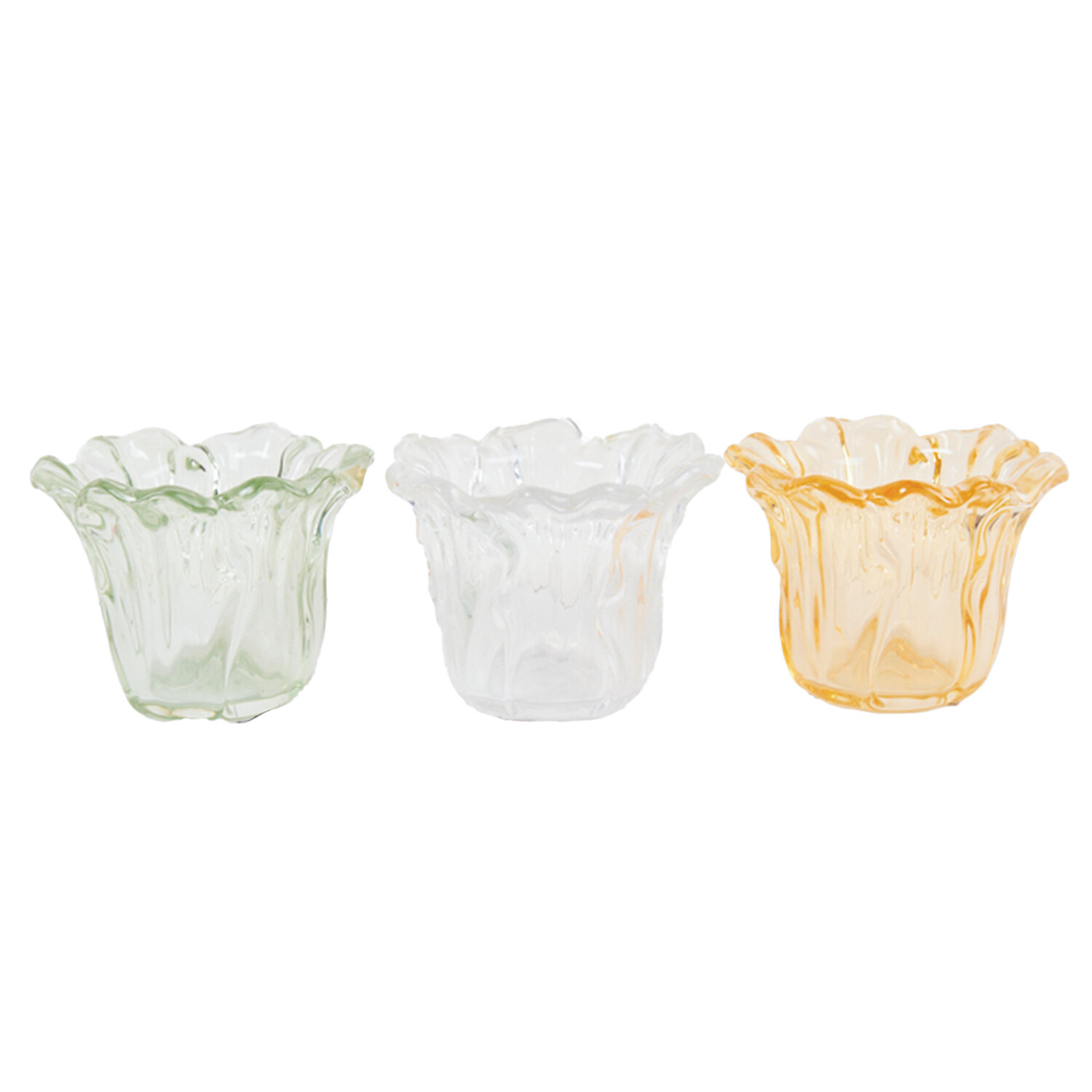 Tulip Glass Tealight Holder - Yellow, Clear, or Green Image 7