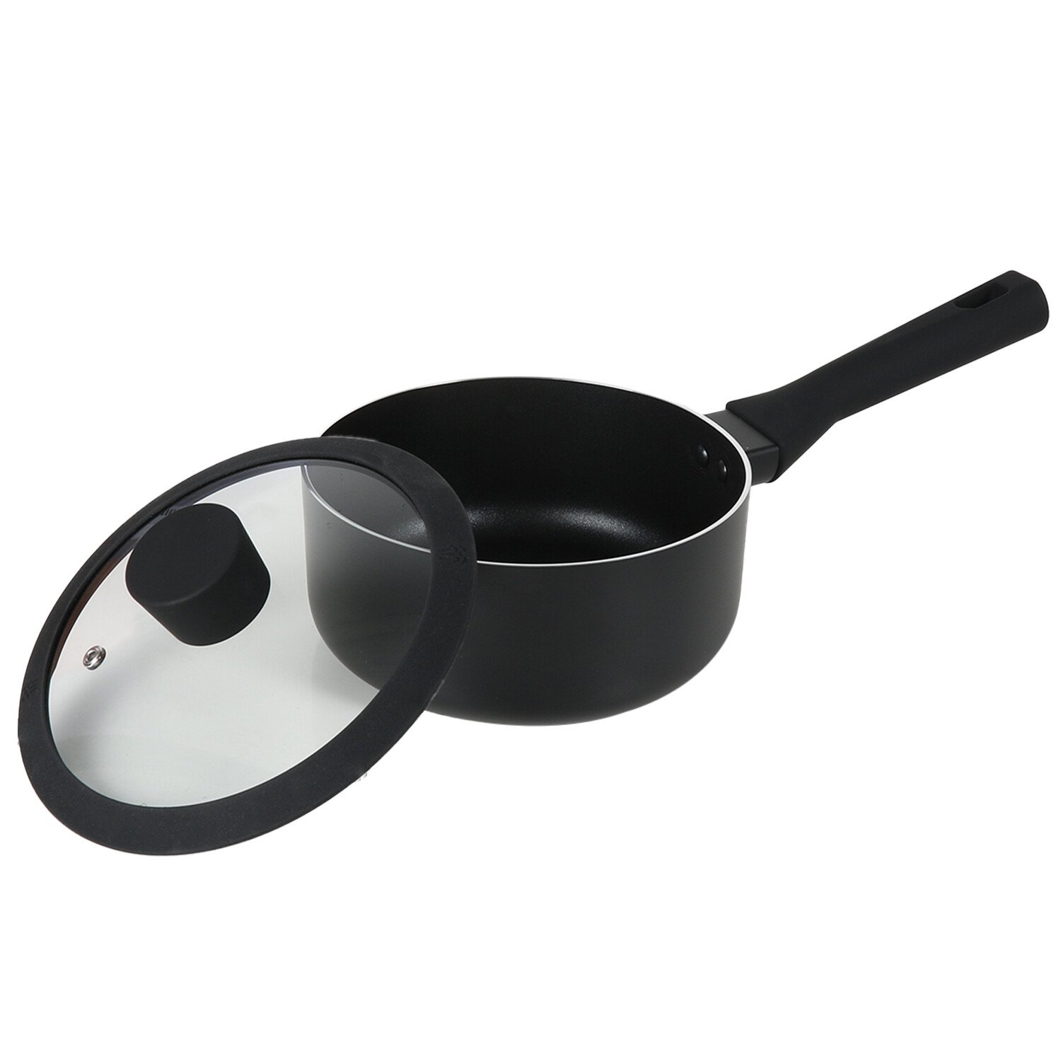 Soft Touch Non Stick Saucepan Set - Black / 18cm Saucepan Image 17