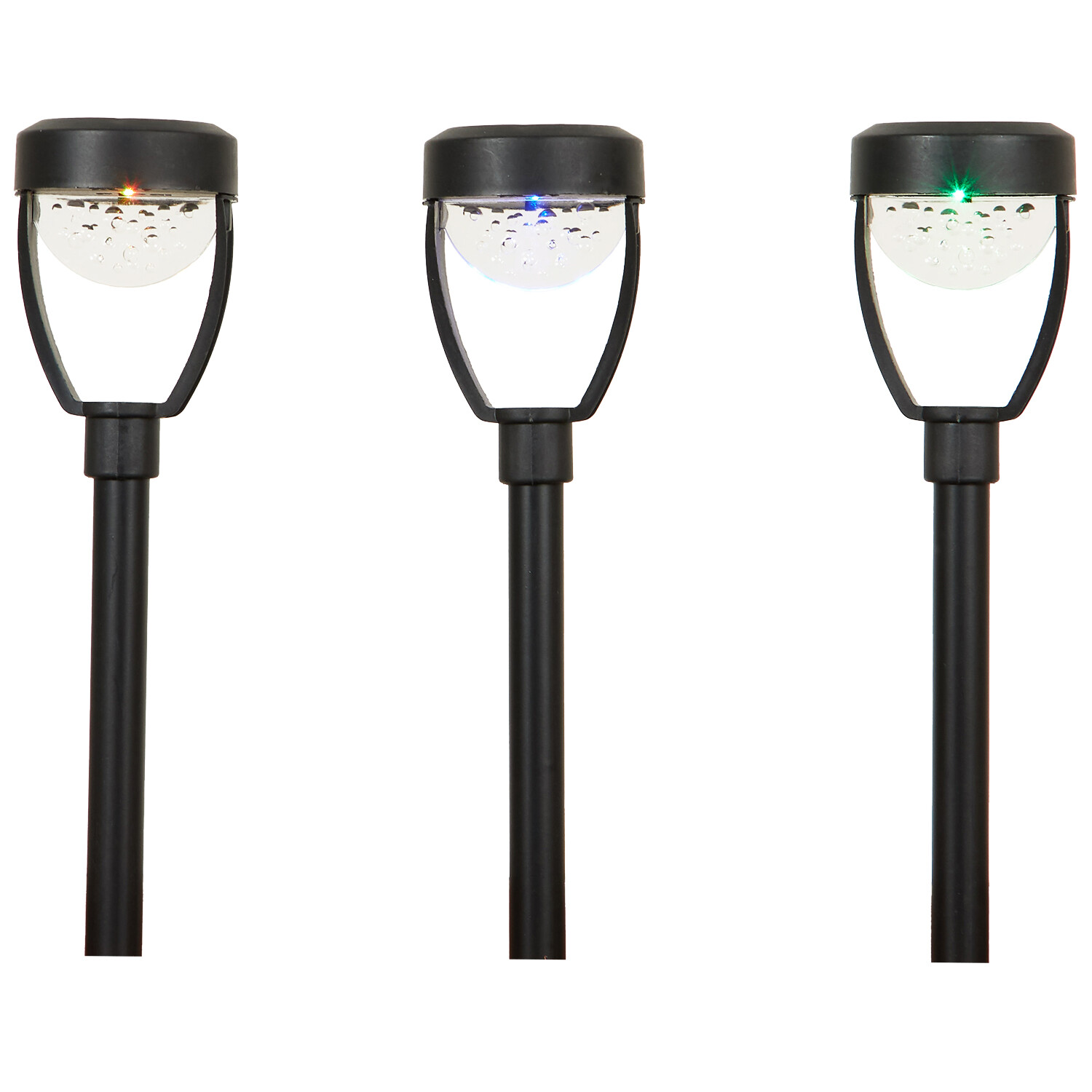 Pack of 10 Solar Apollo Colour Changing Stake Lights - Black Image 2