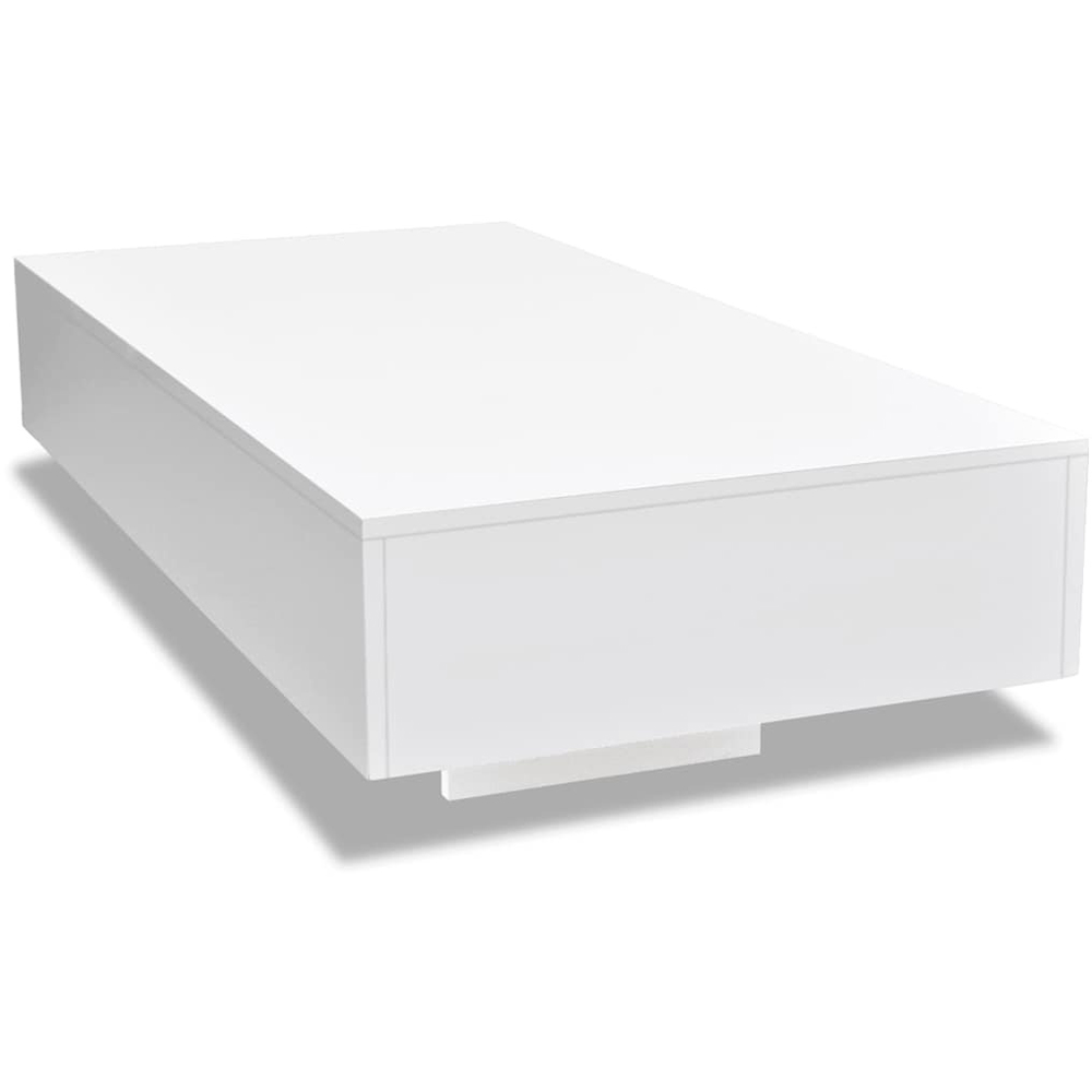 Walplus High Gloss White Coffee Table Image 2