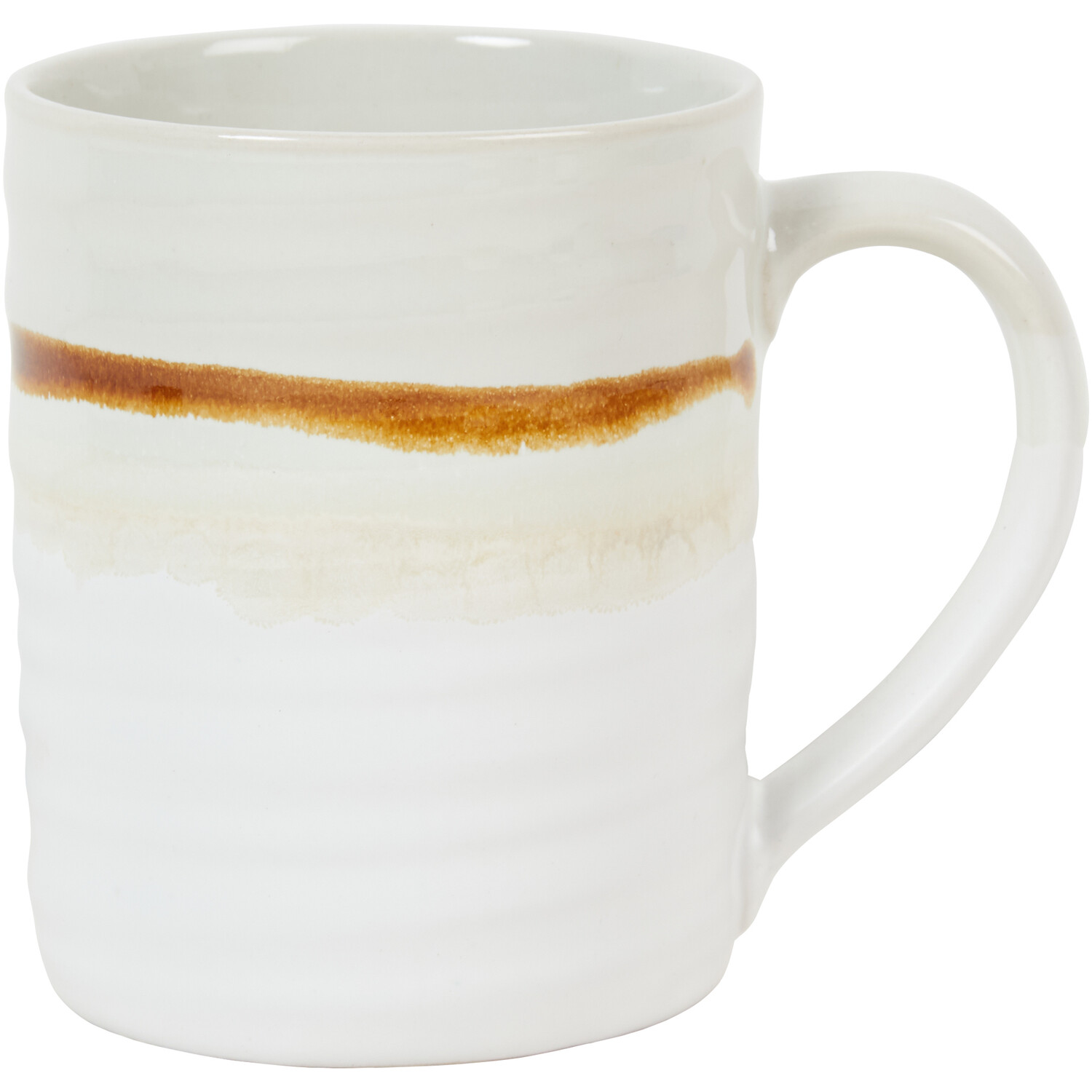 Two Tone Reactive Glaze Mug - Beige & White Image 3
