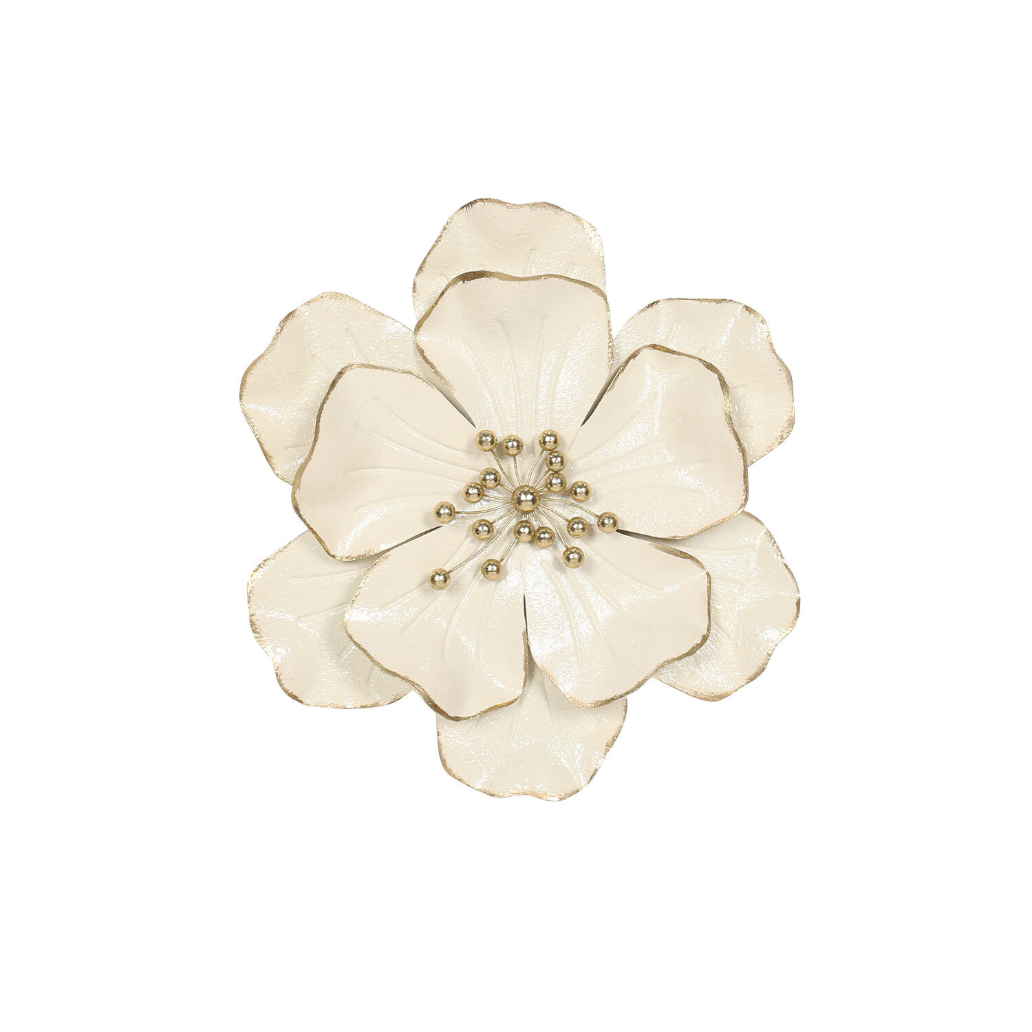 Cream Metal Wall Flower Decor - Cream Image 3