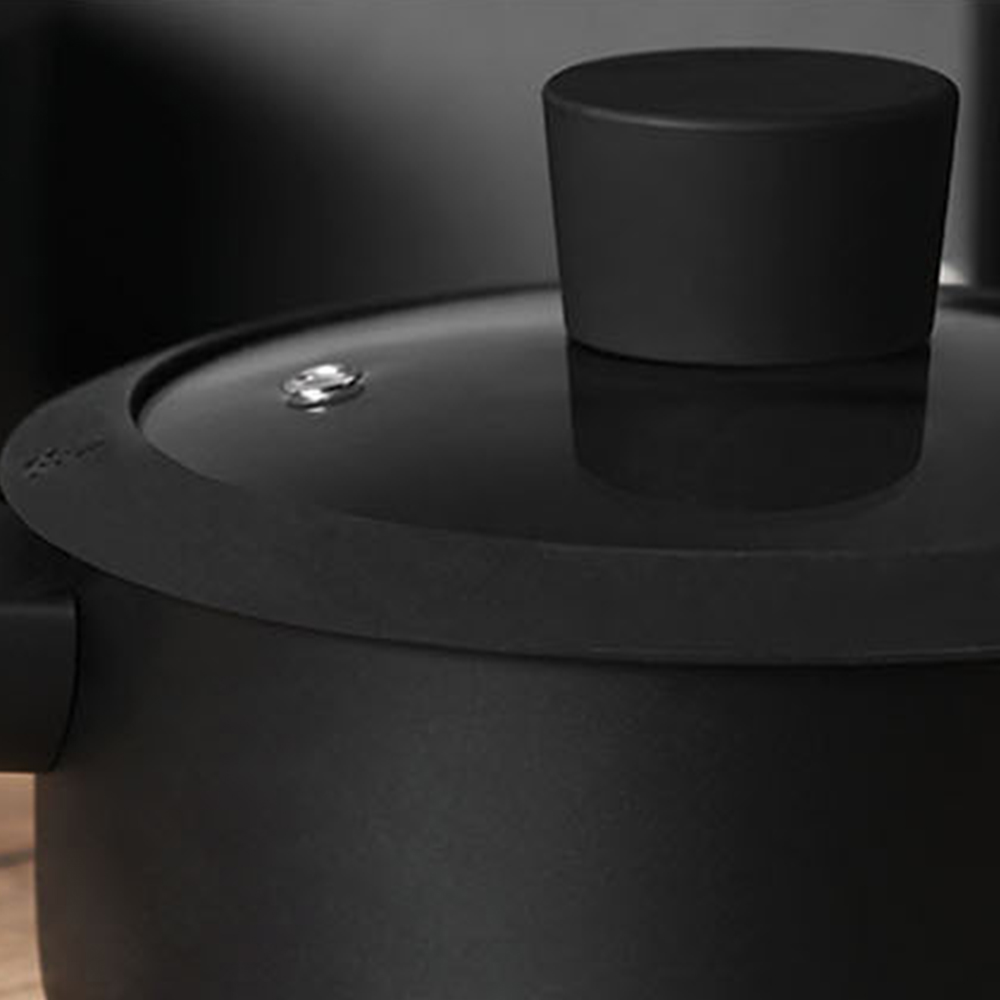 Soft Touch Non-Stick Saucepan Set - Black Image 3