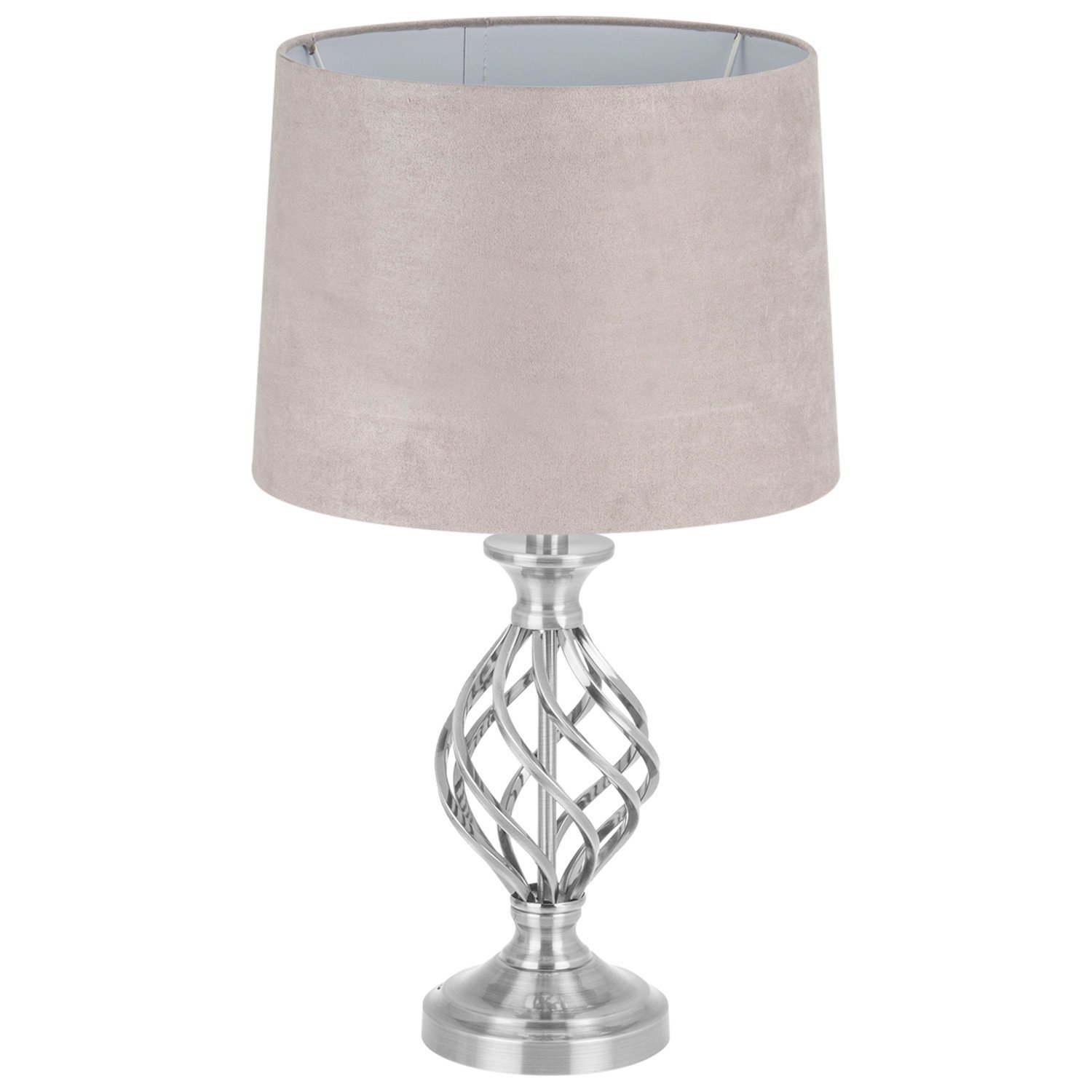 Alessia Velvet Effect Shade Twist Table Lamp Image 1