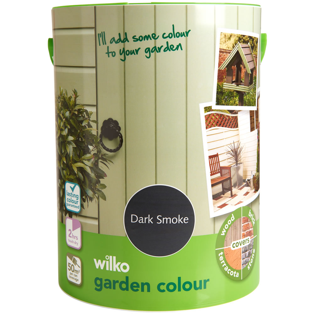 Wilko Garden Colour Dark Smoke Wood Paint 5L Image 2