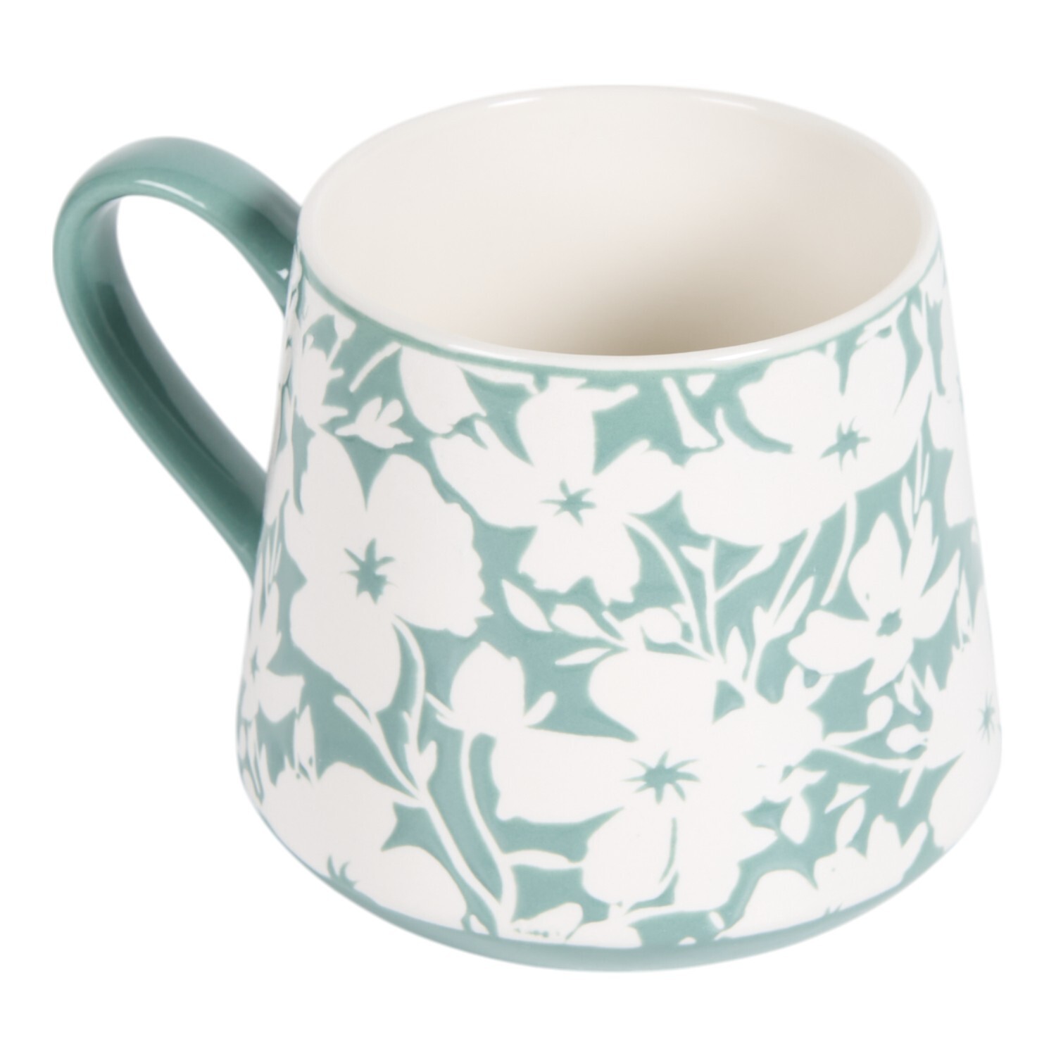 Floral Stoneware Mug 400ml Green Image 4