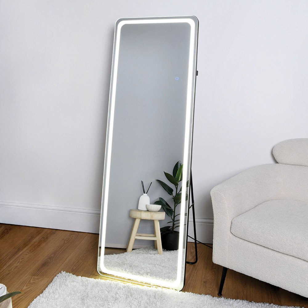 The Port. Co Gallery Bright LED Standing Dress Mirror Image 2