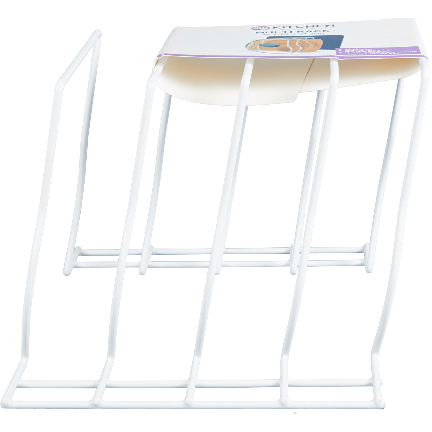 Metal Bakeware Lid and Plate Rack - White Image 2