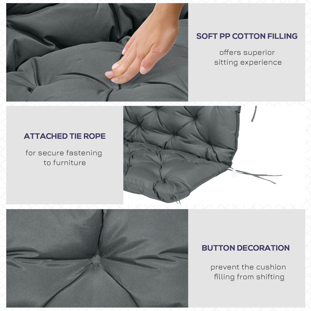 Outsunny Garden Bench Cushion 2 Seater Swing Chair Cushion Outdoor Seat Pad Image 5