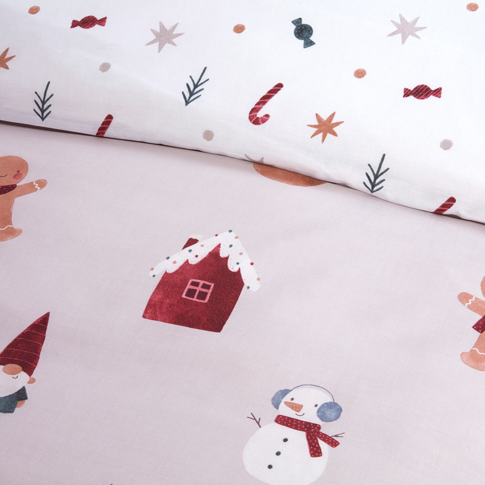 Christmas Characters Duvet Set - Pink and White Image 3