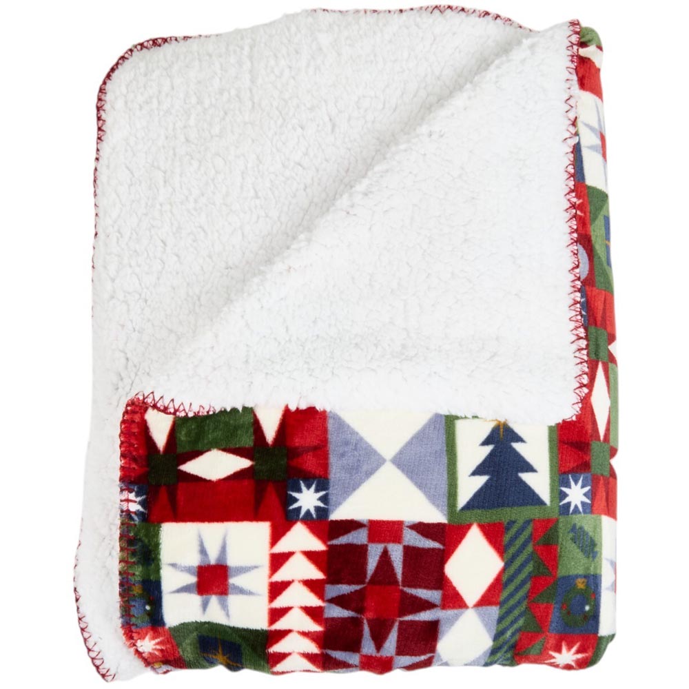 Novie Patchwork Sherpa Throw Image 4