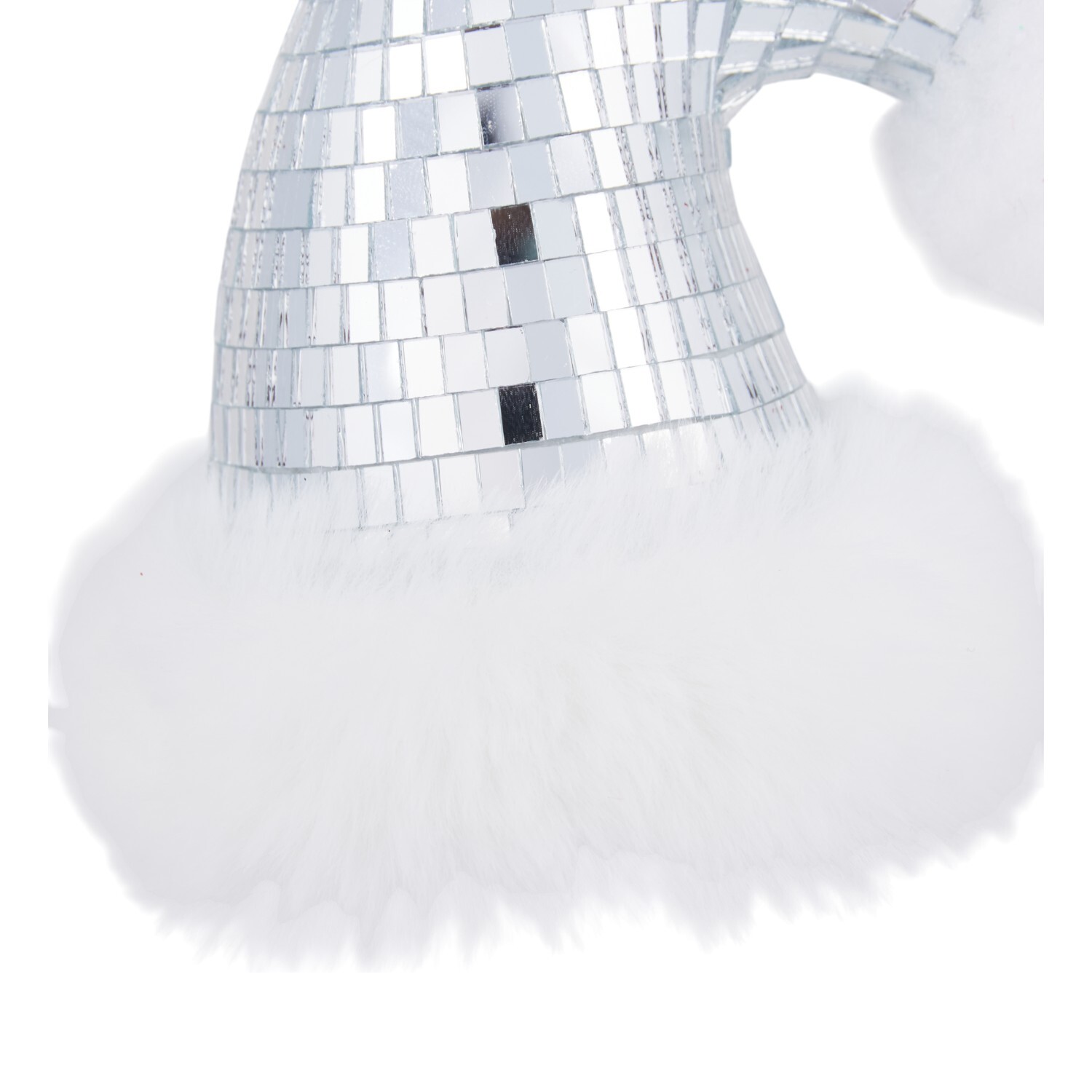 Set of 3 Disco Santa Hat Tree Decorations Silver Image 3